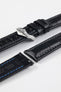 Hirsch GRAND DUKE Water-Resistant Alligator Embossed Sport Watch Strap in BLACK / BLACK