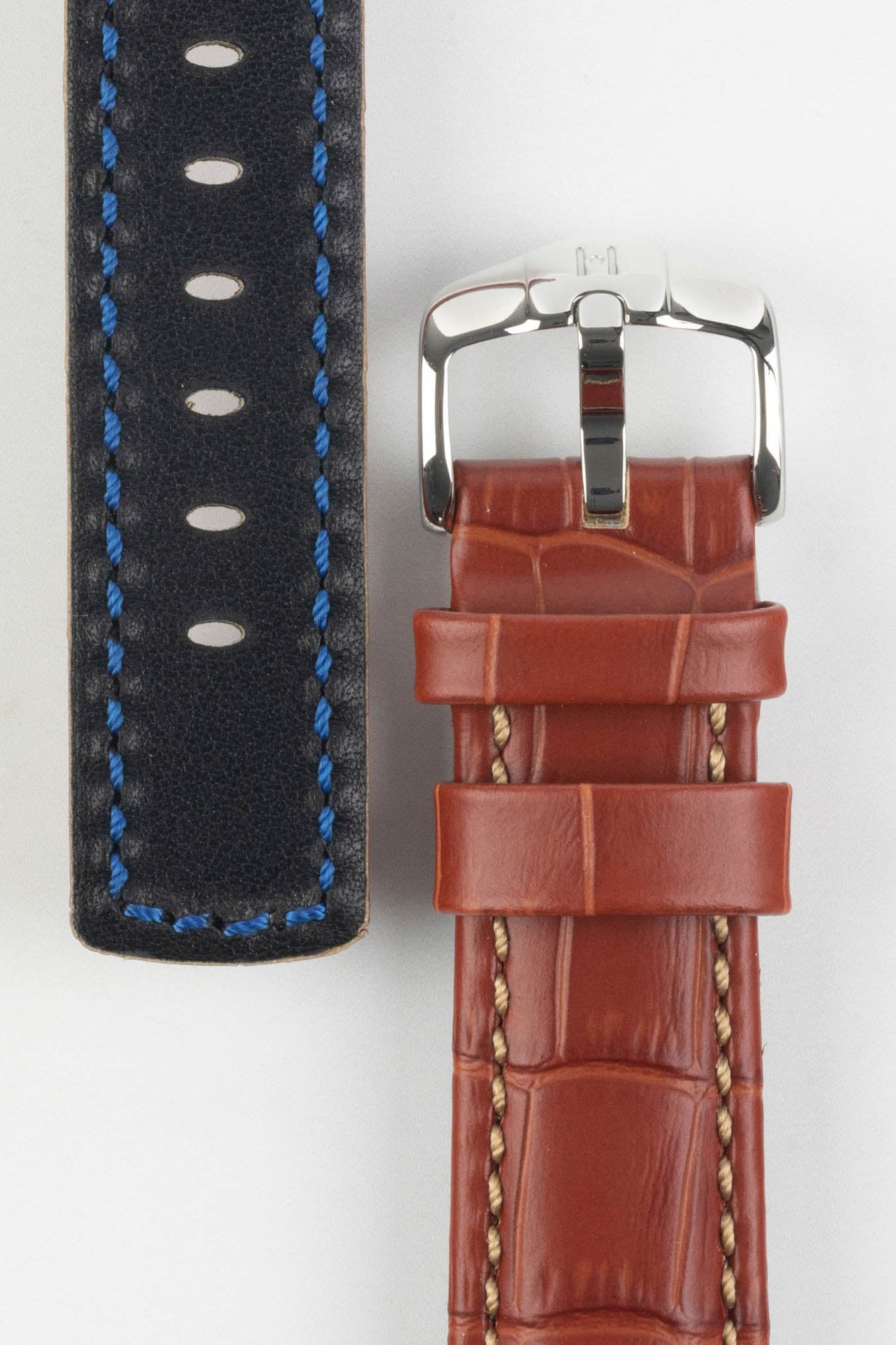 Hirsch GRAND DUKE Water-Resistant Alligator Embossed Sport Watch Strap in GOLD BROWN