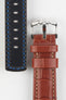 Hirsch GRAND DUKE Water-Resistant Alligator Embossed Sport Watch Strap in GOLD BROWN