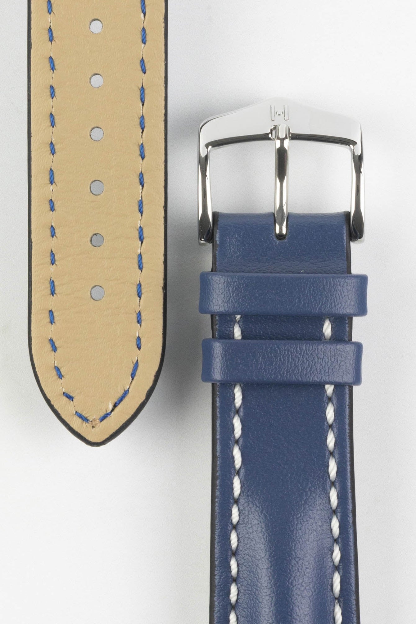 Hirsch Heavy Calf Blue with silver buckle