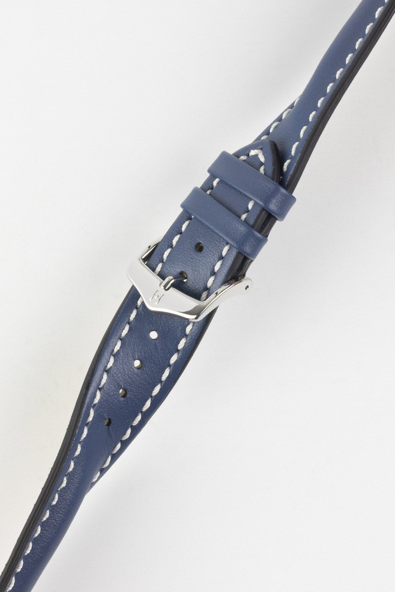 Hirsch Heavy Calf Blue strap with silver buckle