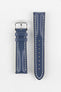 Hirsch HEAVY CALF Water-Resistant Calf Leather Watch Strap in BLUE