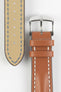 Hirsch HEAVY CALF Water-Resistant Calf Leather Watch Strap in GOLD BROWN