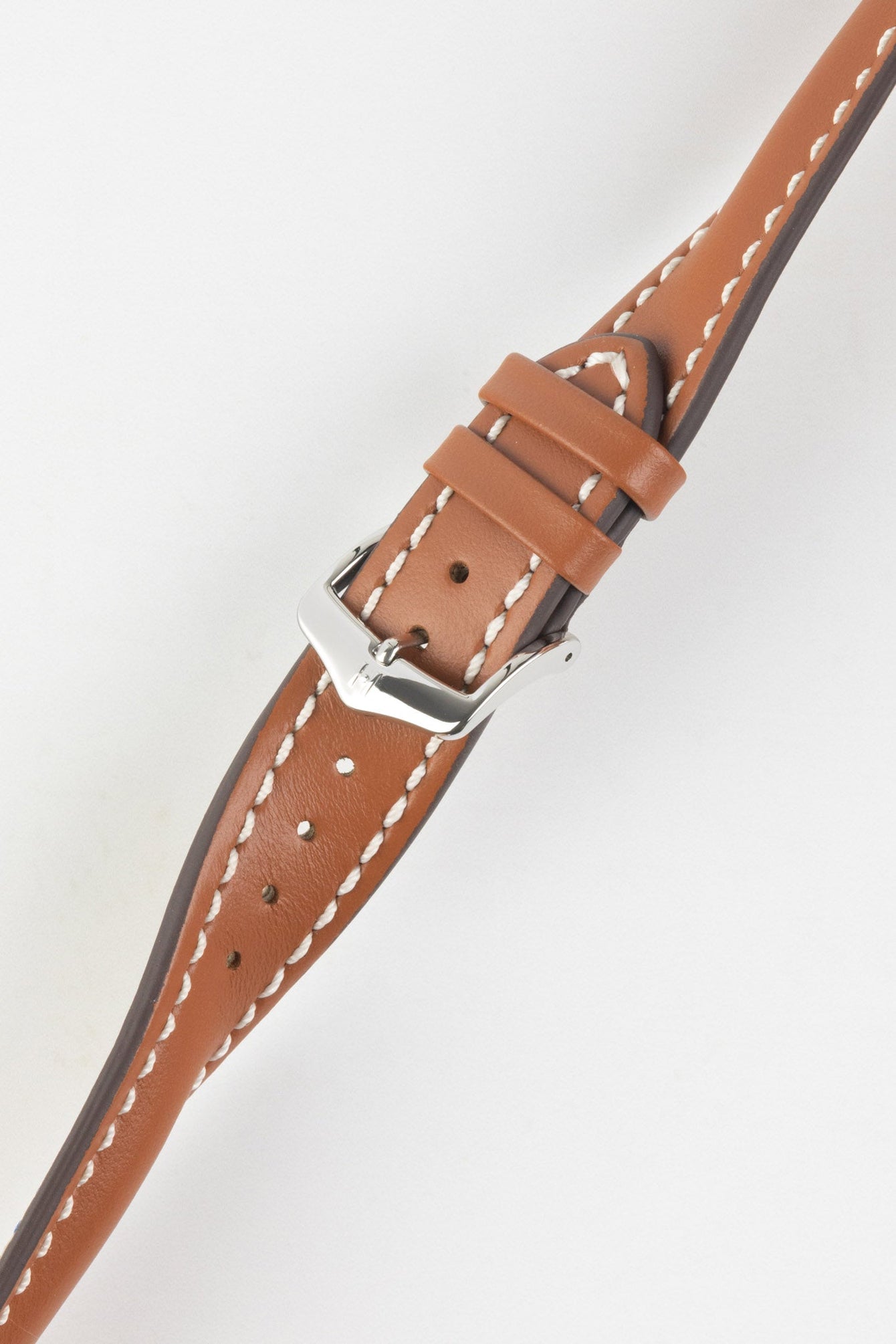 Hirsch HEAVY CALF Water-Resistant Calf Leather Watch Strap in GOLD BROWN