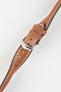 Hirsch HEAVY CALF Water-Resistant Calf Leather Watch Strap in GOLD BROWN