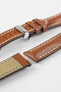 Hirsch HEAVY CALF Water-Resistant Calf Leather Watch Strap in GOLD BROWN