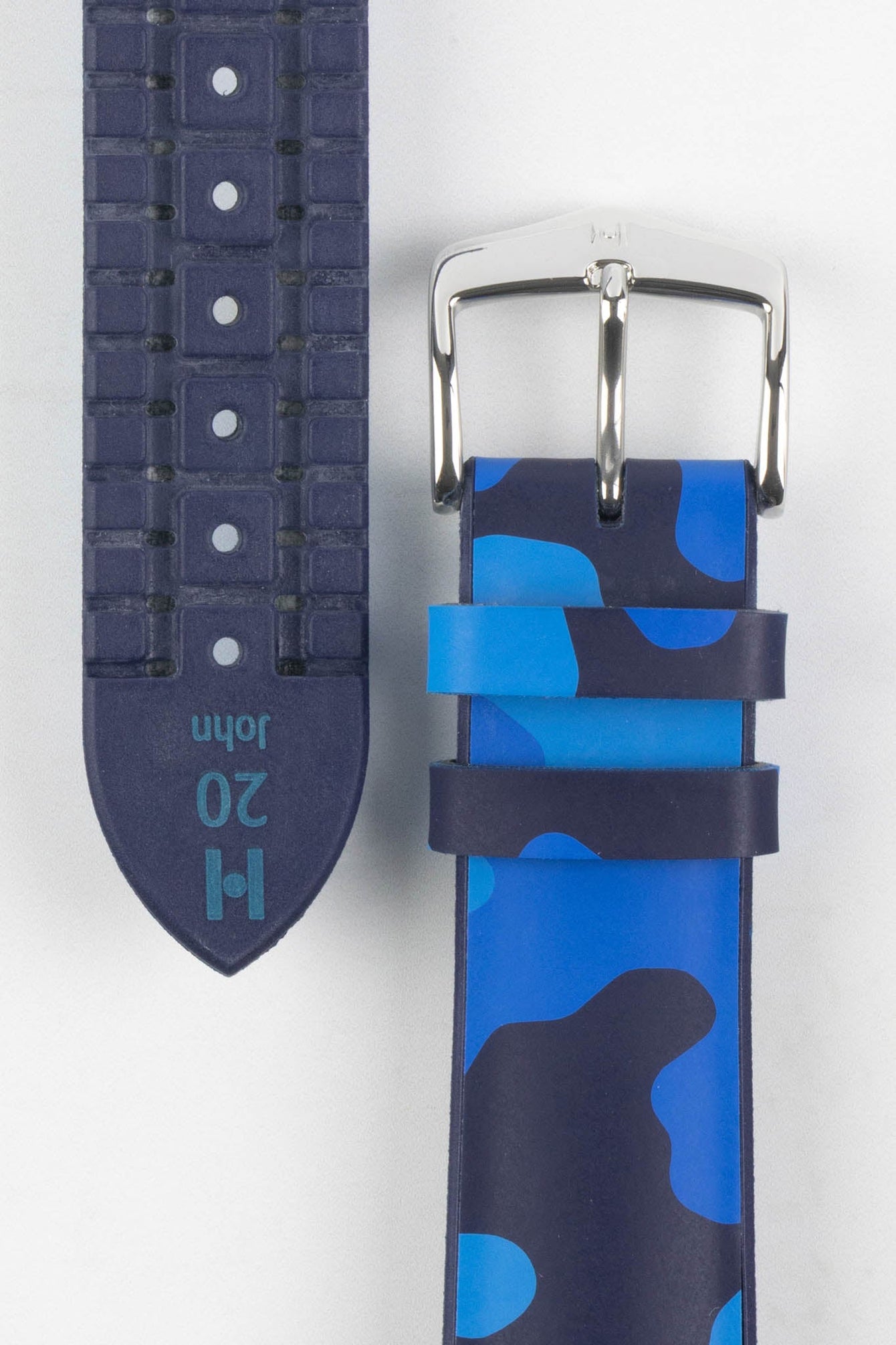 blue rubber watch strap