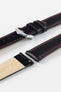 black leather watch strap red stitching 