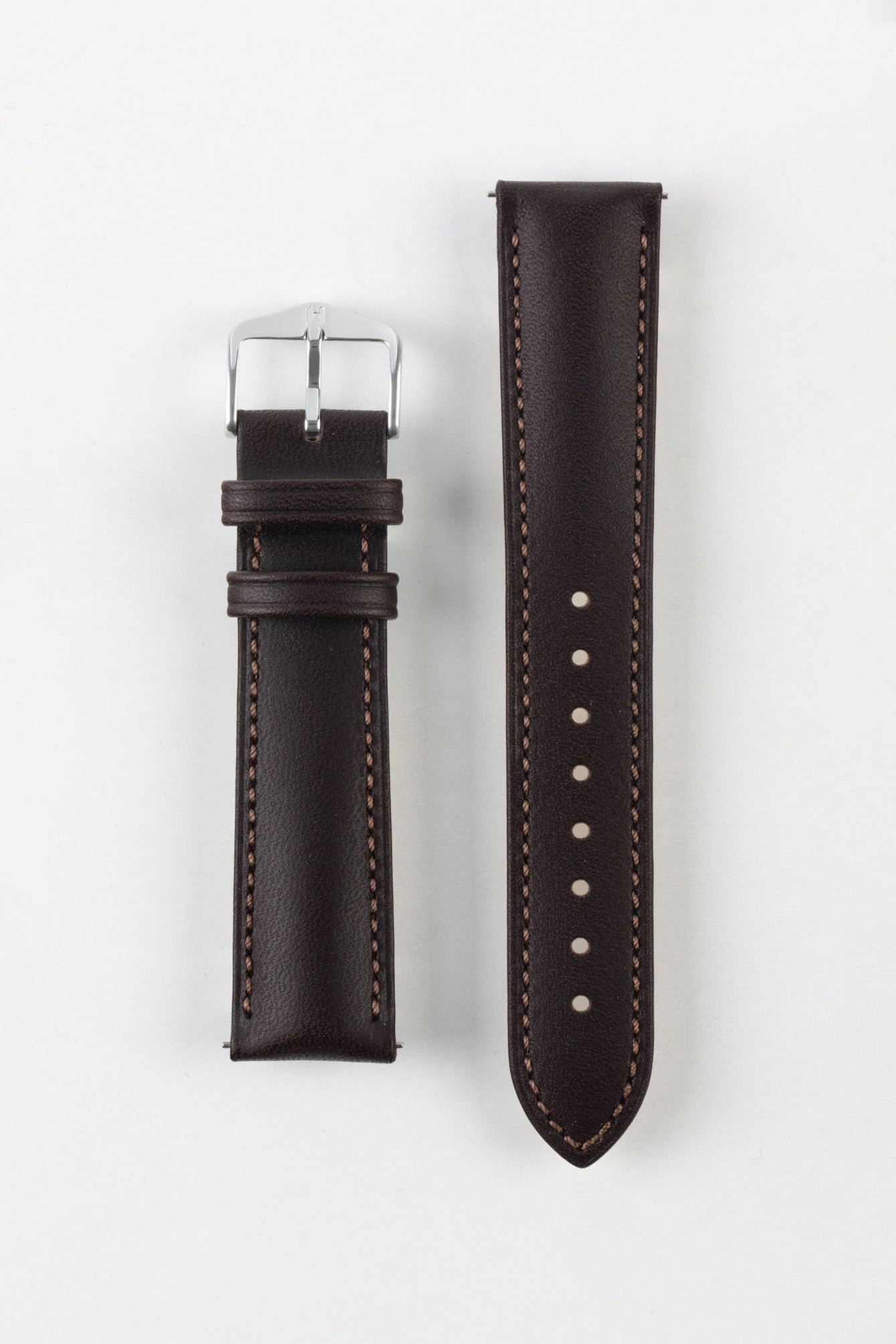 Hirsch KENT Textured Natural Leather Watch Strap in BROWN