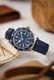 Hirsch KENT Textured Natural Leather Watch Strap in DEEP BLUE