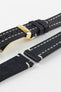 thick black leather watch strap