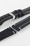 thick black leather watch strap