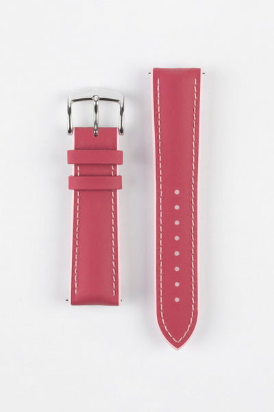 Hirsch LINDSEY Ladies Leather & Rubber Performance Watch Strap in PINK/ROSE