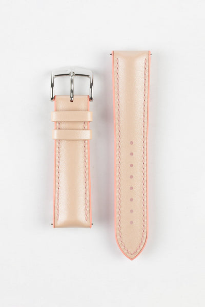 Hirsch LINDSEY Ladies Leather & Rubber Performance Watch Strap in ROSE/APRICOT