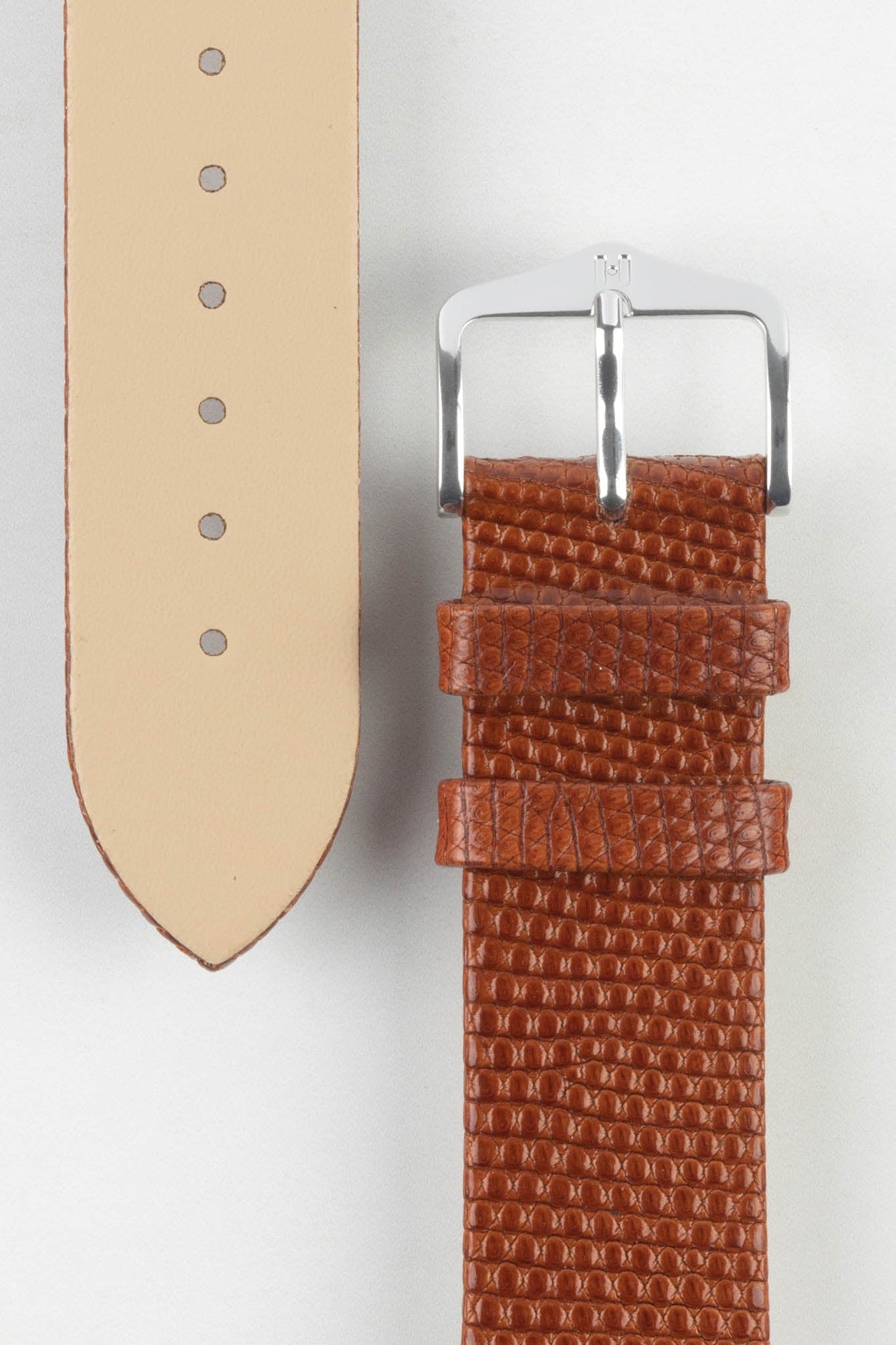 hirsch lizard gold brown strap 