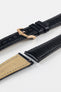 Hirsch LONDON Lizard Leather Watch Strap in BLACK