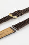 Hirsch LONDON Lizard Leather Watch Strap in BROWN