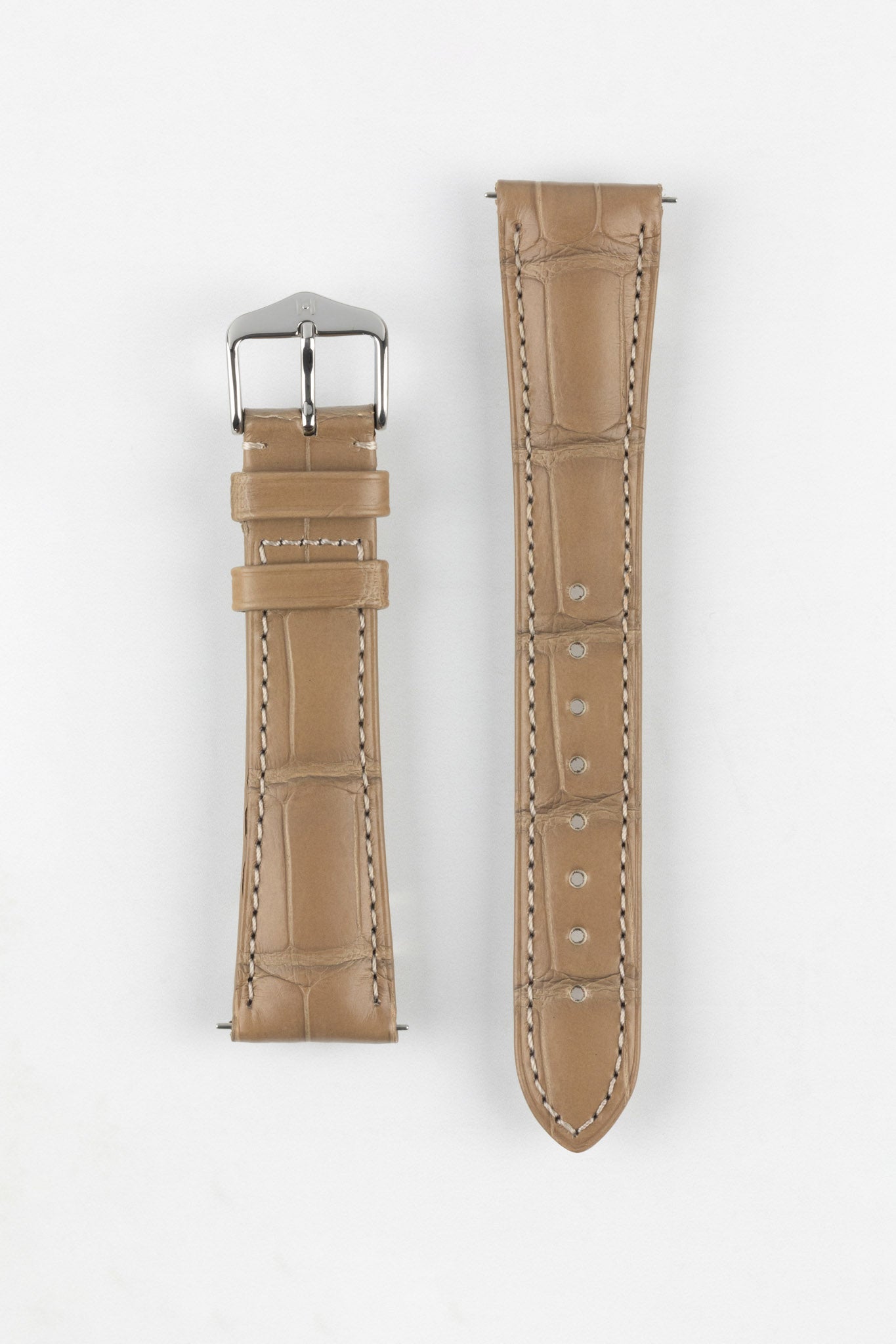 Beige leather clearance watch strap