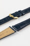 Hirsch LONDON Matt Alligator Leather Watch Strap in BLUE