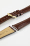 Hirsch LONDON Matt Alligator Leather Quick-Release Watch Strap in BROWN