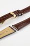 Hirsch LONDON Matt Alligator Leather Quick-Release Watch Strap in BROWN