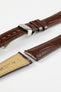 Hirsch LONDON Matt Alligator Leather Quick-Release Watch Strap in BROWN