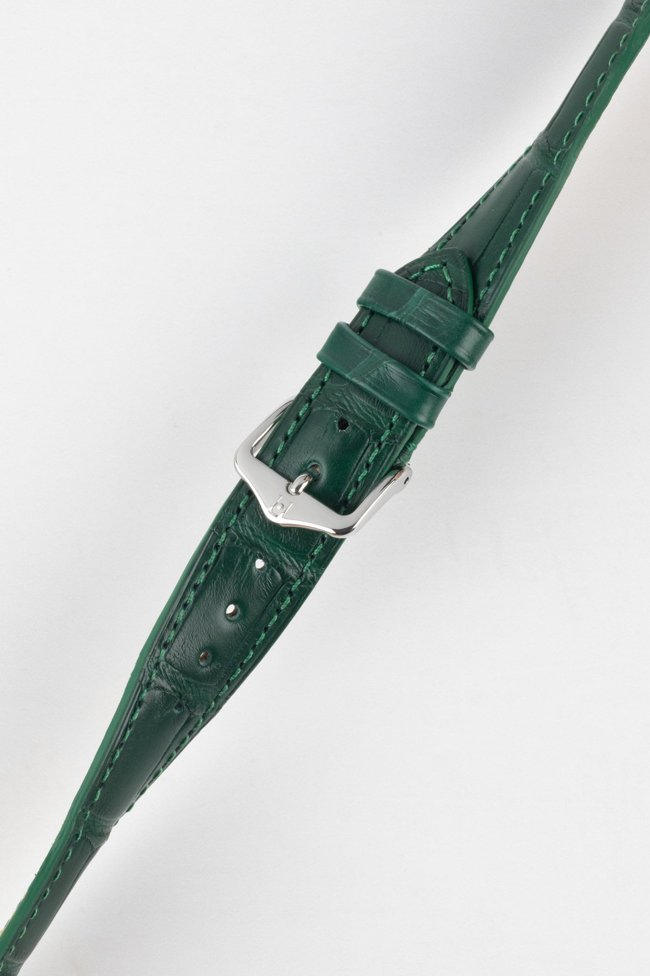 Hirsch LONDON Matt Dark Green Alligator Leather Watch Strap