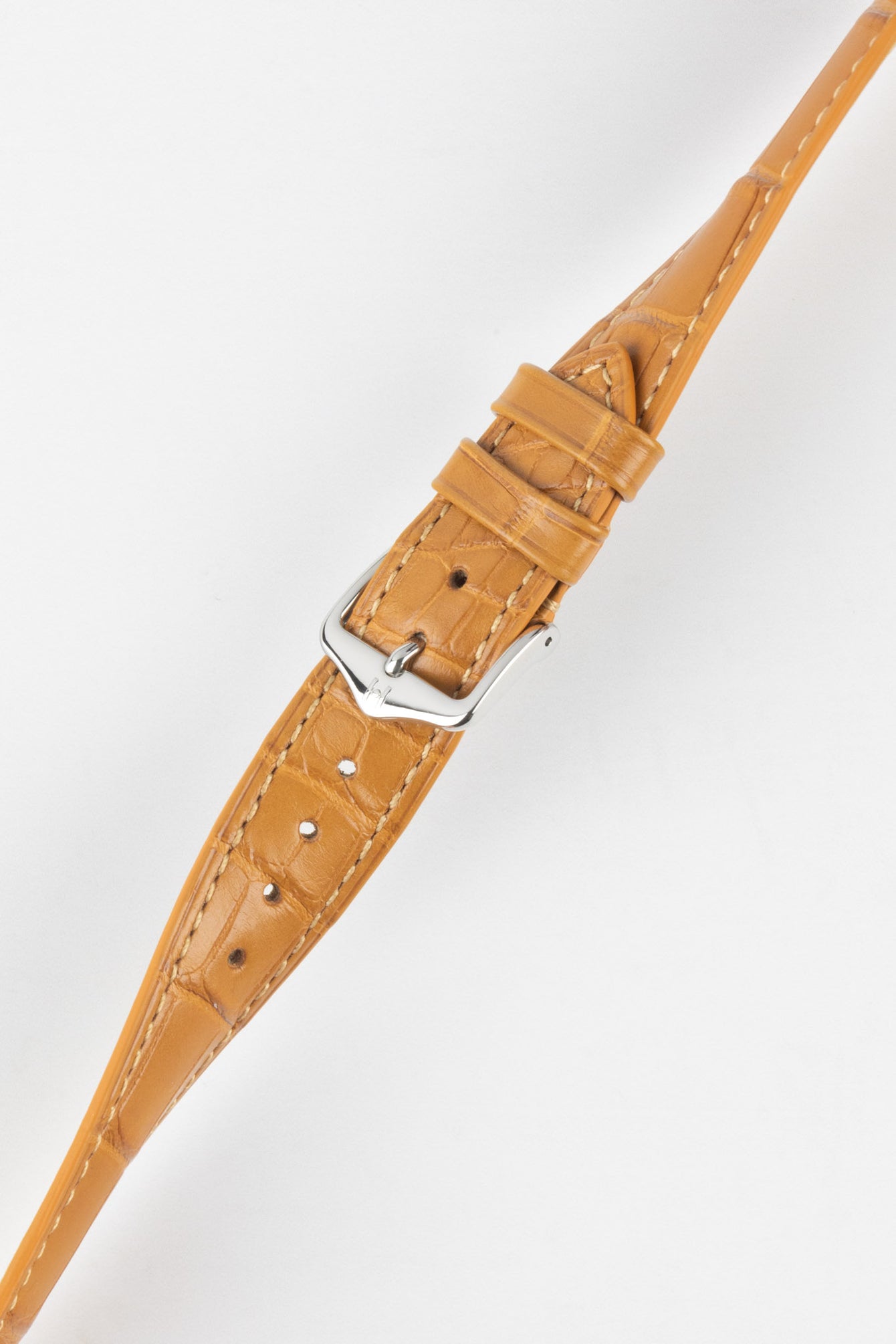 Hirsch LONDON Matt Alligator Leather Watch Strap in HONEY