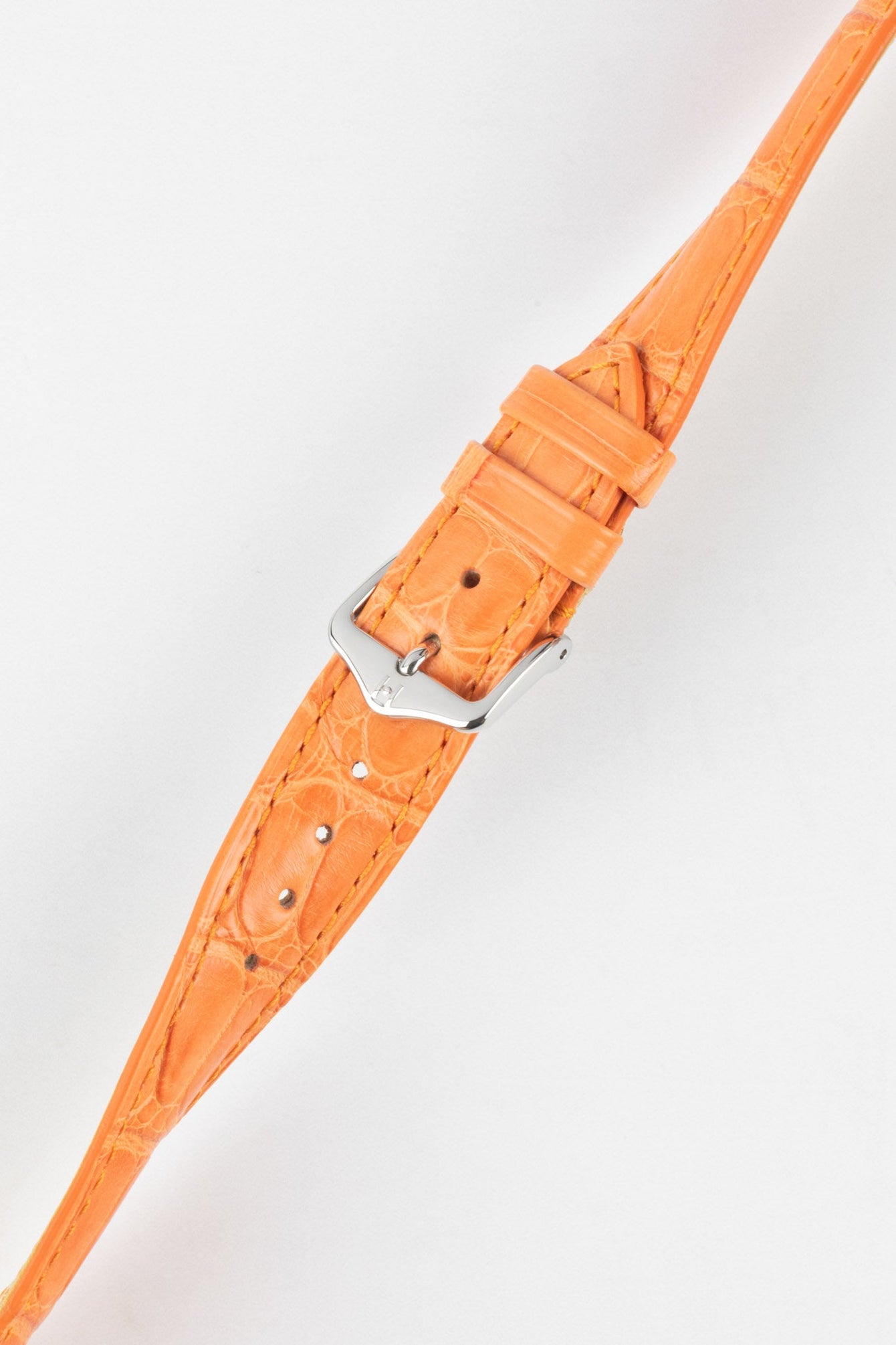 Hirsch LONDON Matt Alligator Leather Watch Strap in ORANGE