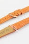 Hirsch LONDON Matt Alligator Leather Watch Strap in ORANGE