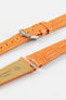 Hirsch LONDON Matt Alligator Leather Watch Strap in ORANGE