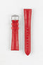 Hirsch LONDON Matt Alligator Leather Watch Strap in RED