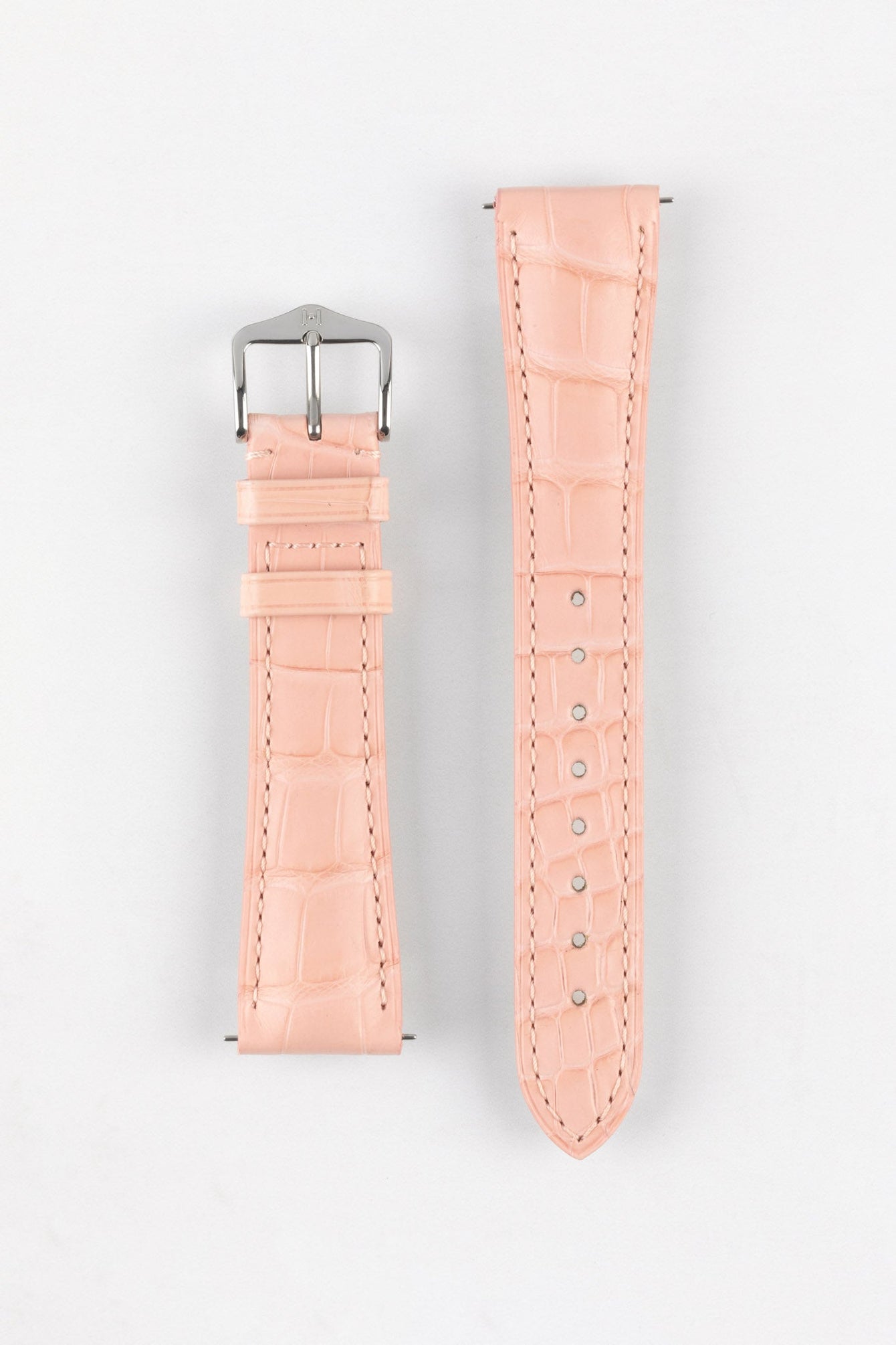 Hirsch LONDON Matt Alligator Leather Watch Strap in ROSA