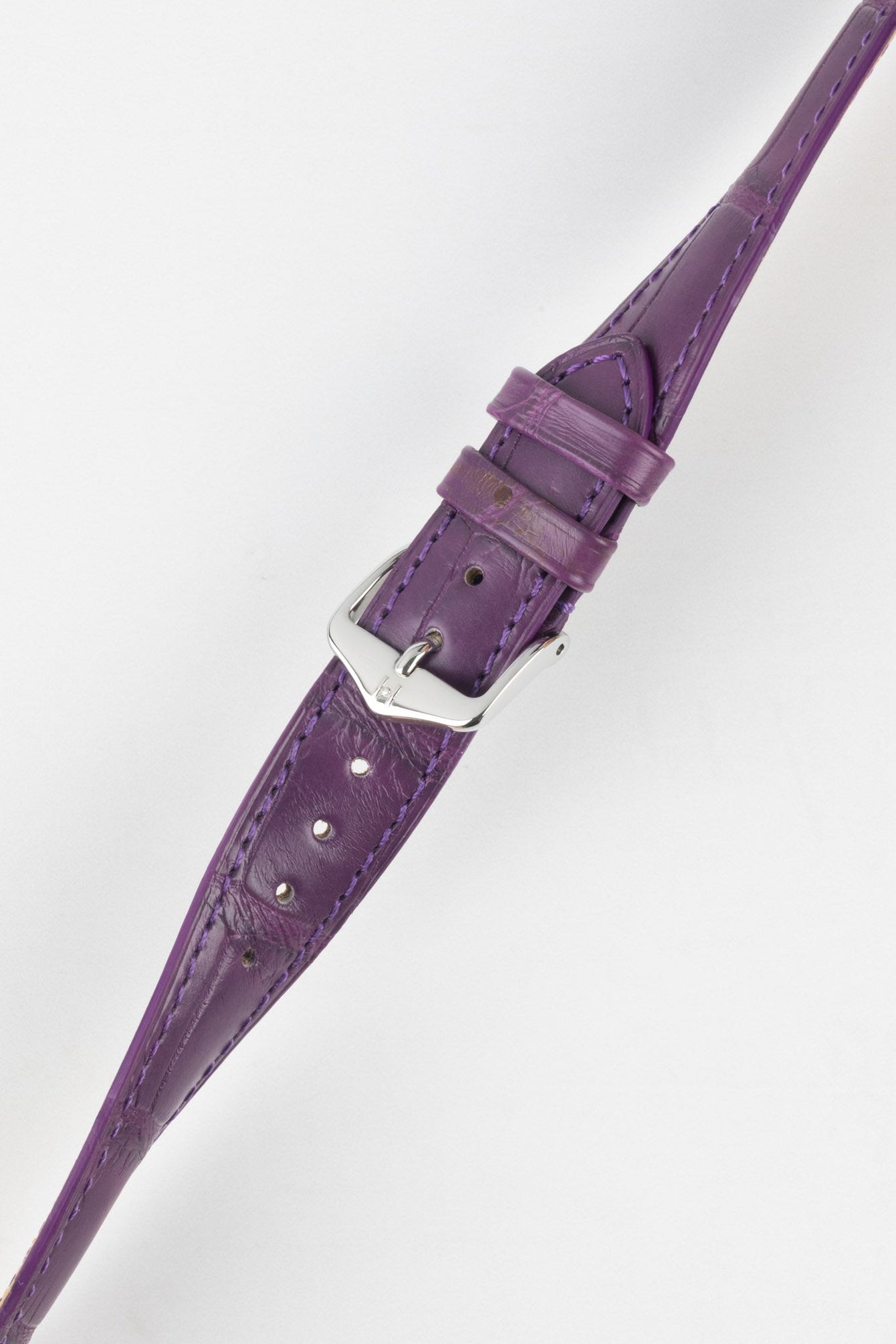 Hirsch LONDON Matt Alligator Leather Watch Strap in VIOLET