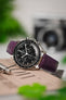 Hirsch LONDON Matt Alligator Leather Watch Strap in VIOLET