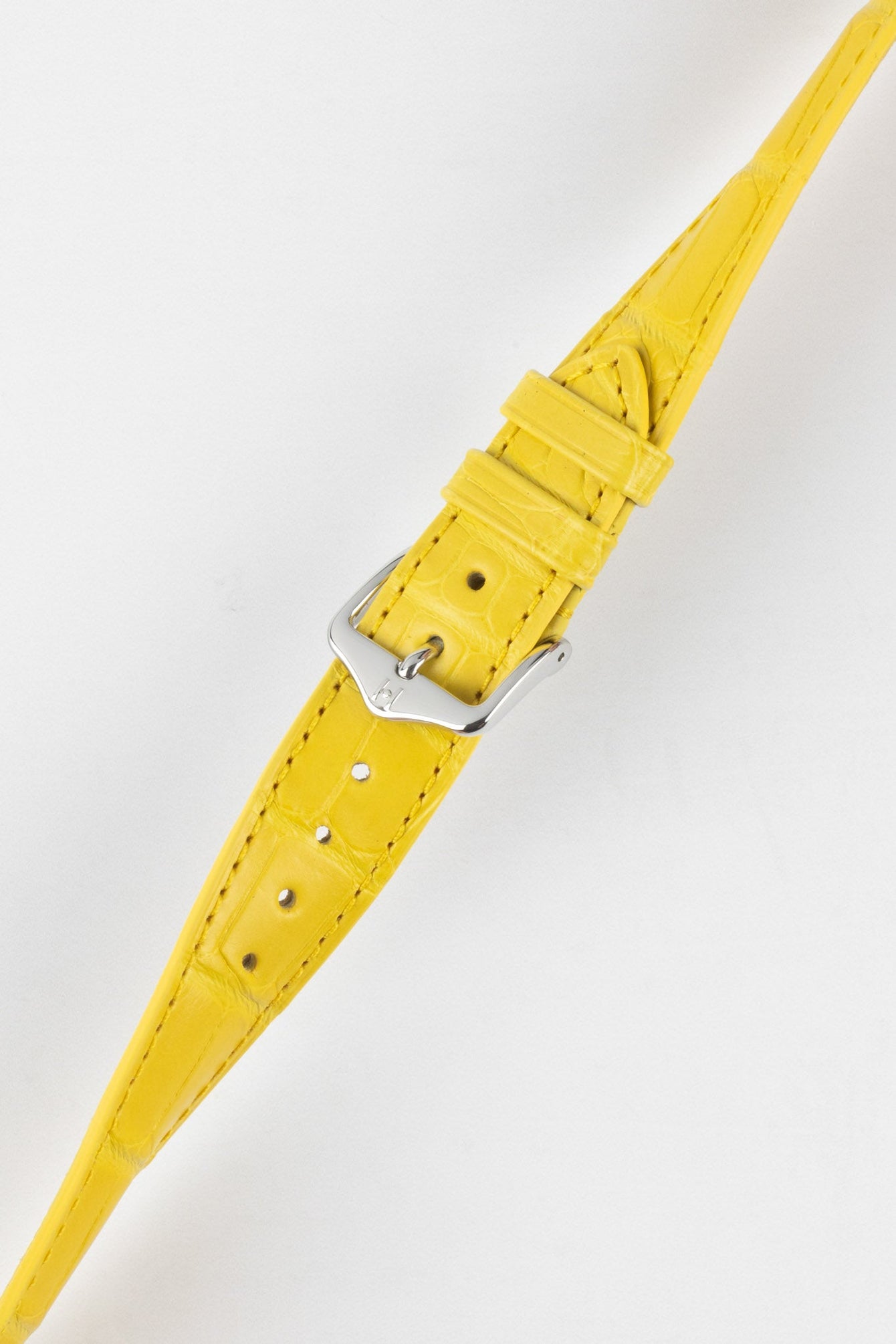 Hirsch LONDON Matt Alligator Leather Watch Strap in YELLOW