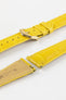 Hirsch LONDON Matt Alligator Leather Watch Strap in YELLOW