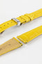 Hirsch LONDON Matt Alligator Leather Watch Strap in YELLOW