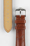 Hirsch LONDON NQR Matt Alligator Leather Watch Strap in GOLD BROWN