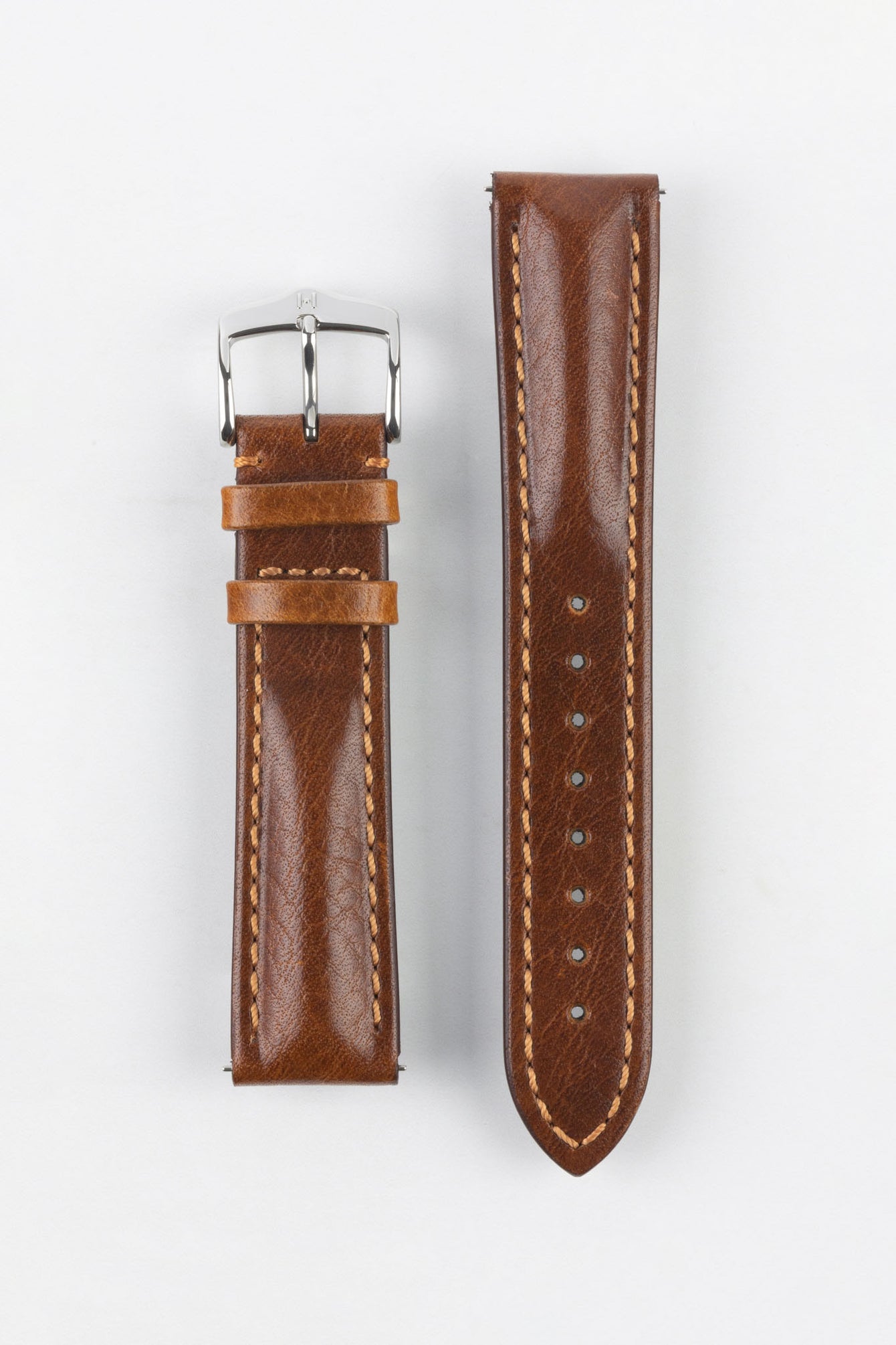 Hirsch LUCCA Tuscan Leather Watch Strap in GOLD BROWN