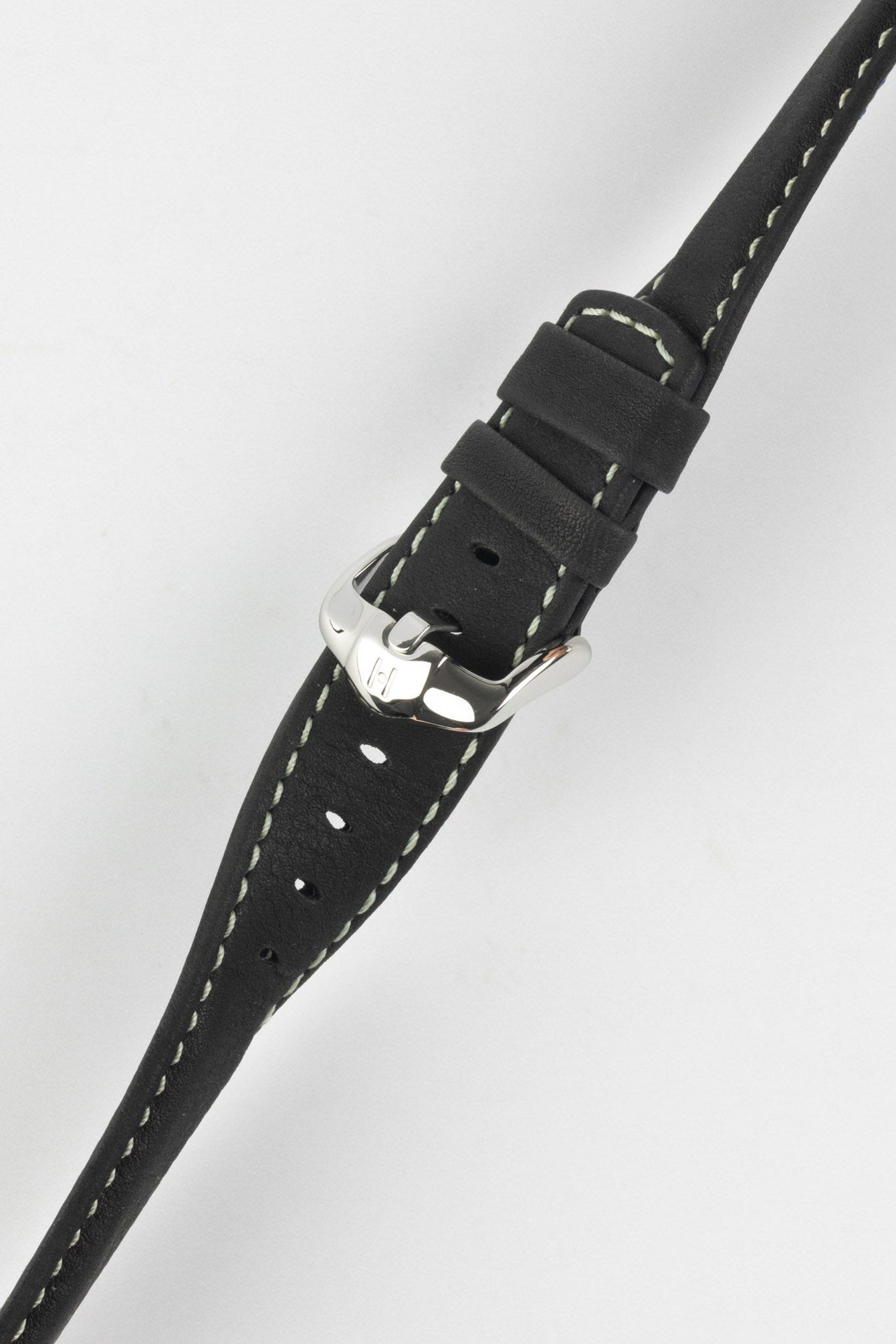 Hirsch MARINER Water-Resistant Leather Watch Strap in BLACK