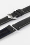 Hirsch MARINER Water-Resistant Leather Watch Strap in BLACK