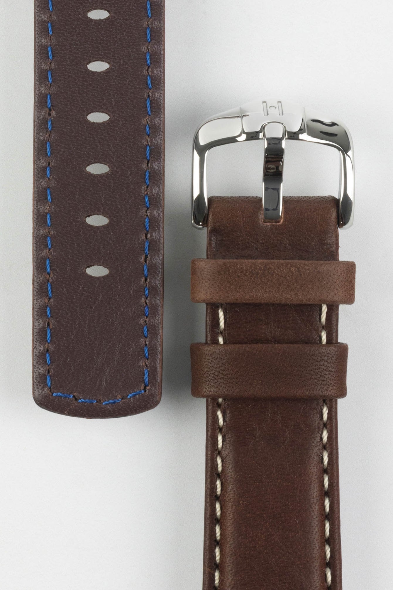 Hirsch MARINER Water-Resistant Leather Watch Strap in BROWN