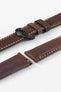 Hirsch MARINER Water-Resistant Leather Watch Strap in BROWN