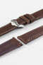 Hirsch MARINER Water-Resistant Leather Watch Strap in BROWN