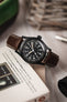 Hirsch MARINER Water-Resistant Leather Watch Strap in BROWN