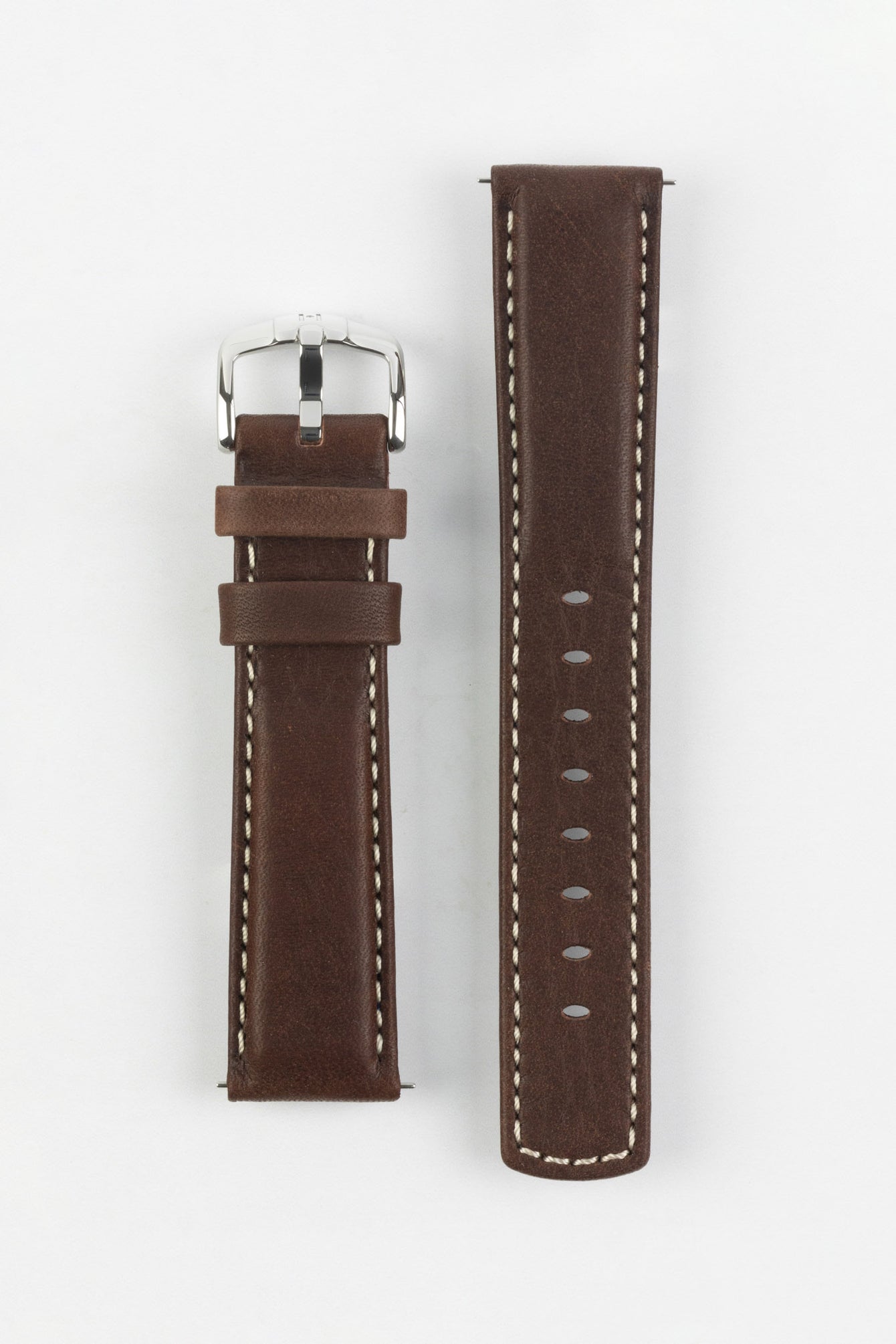 Hirsch MARINER Waterproof Leather Watch Strap in BROWN