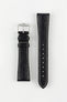 Hirsch MASSAI OSTRICH Leather Watch Strap in BLACK With WHITE Stitching