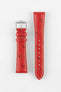 Hirsch MASSAI OSTRICH Leather Watch Strap in RED With WHITE Stitching