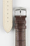 Hirsch MODENA Alligator Embossed Leather Watch Strap in BROWN